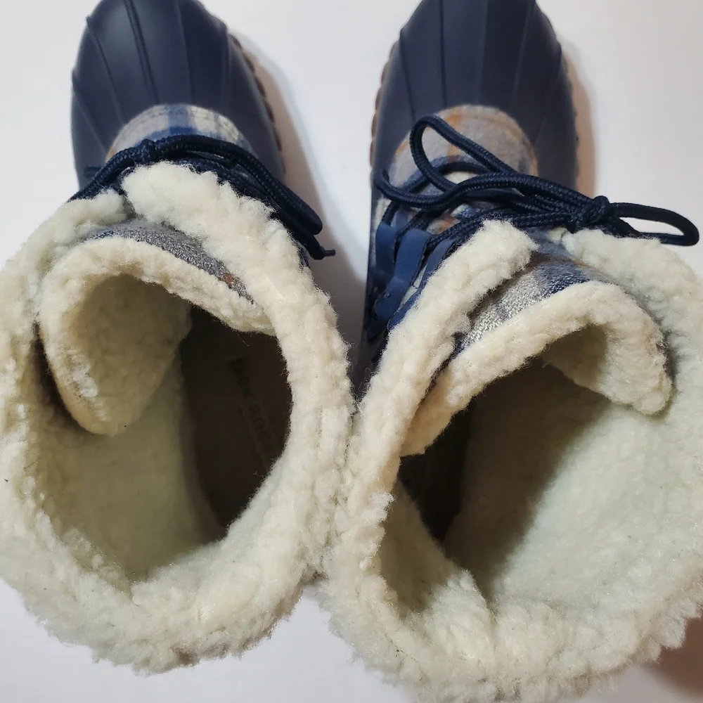 Jack Rogers Haley Plaid High Top Duck Boots Size 11 Tartan